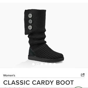 Ugg’s boots  classic cardy blk size8, fit like 9